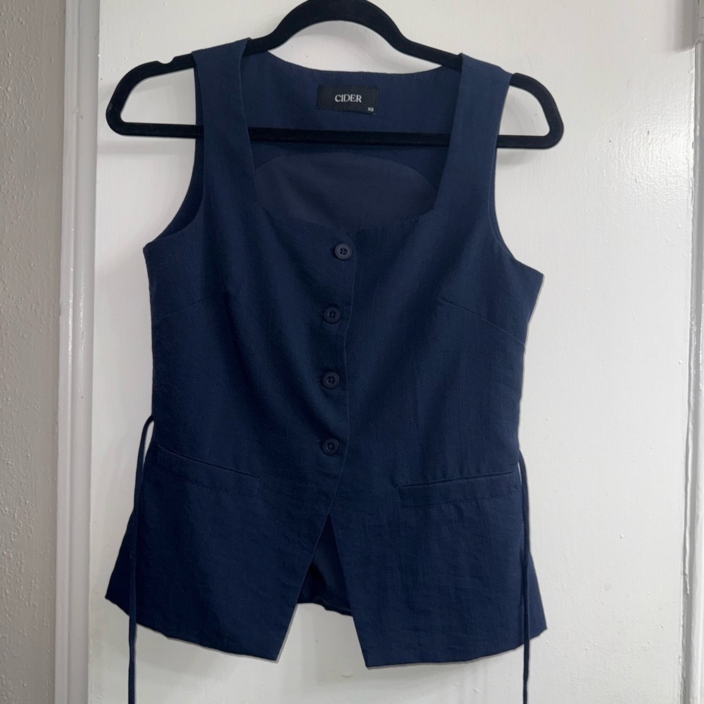 Cider vest WOVEN SQUARE NECK WAISTCOAT size XS - Picture 8 of 12